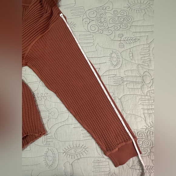 NWOT MATE the Label Organic Waffle Crew Top XS Rust Sample? Oversized - Picture 5 of 7